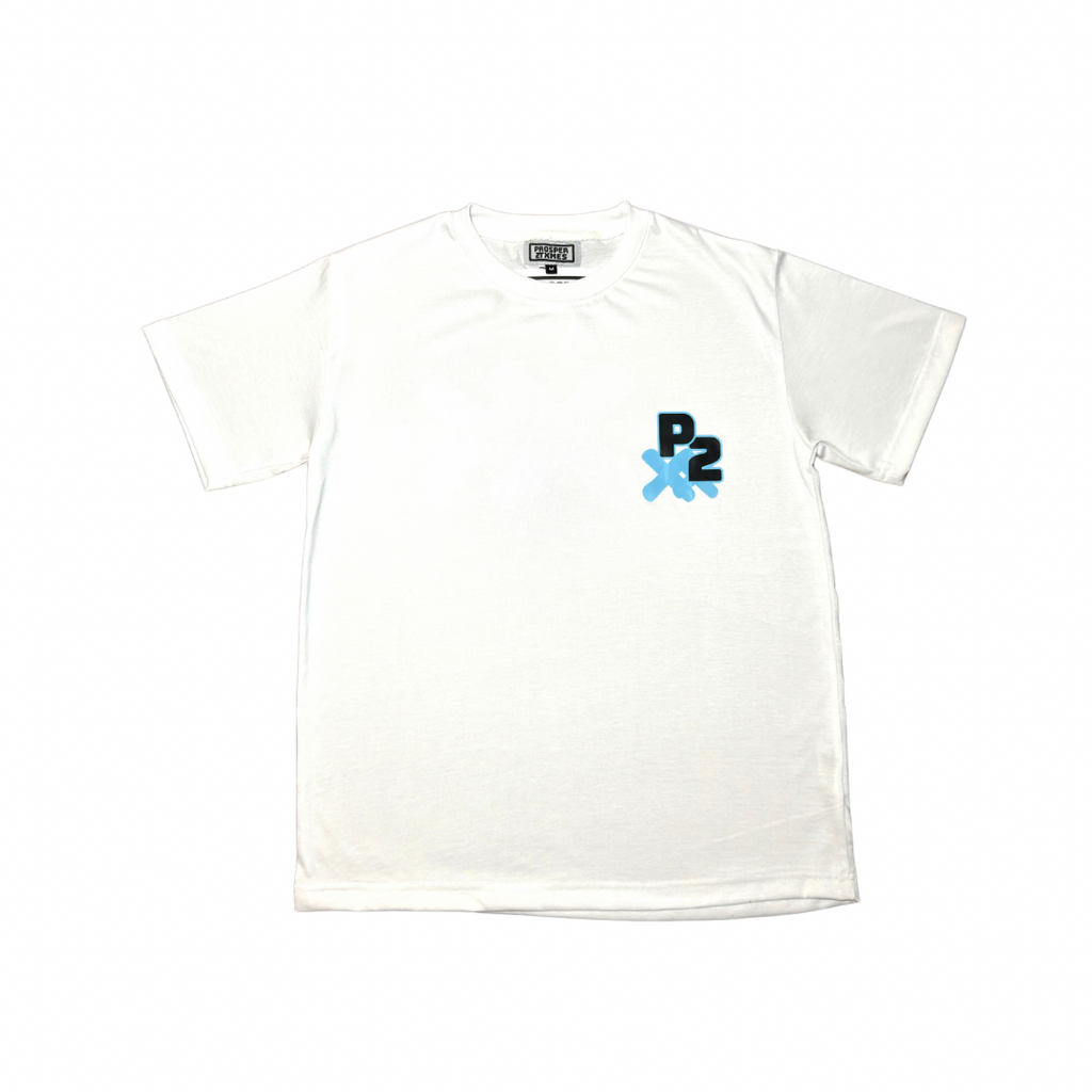 X Blue Paint Splat T-Shirt - White