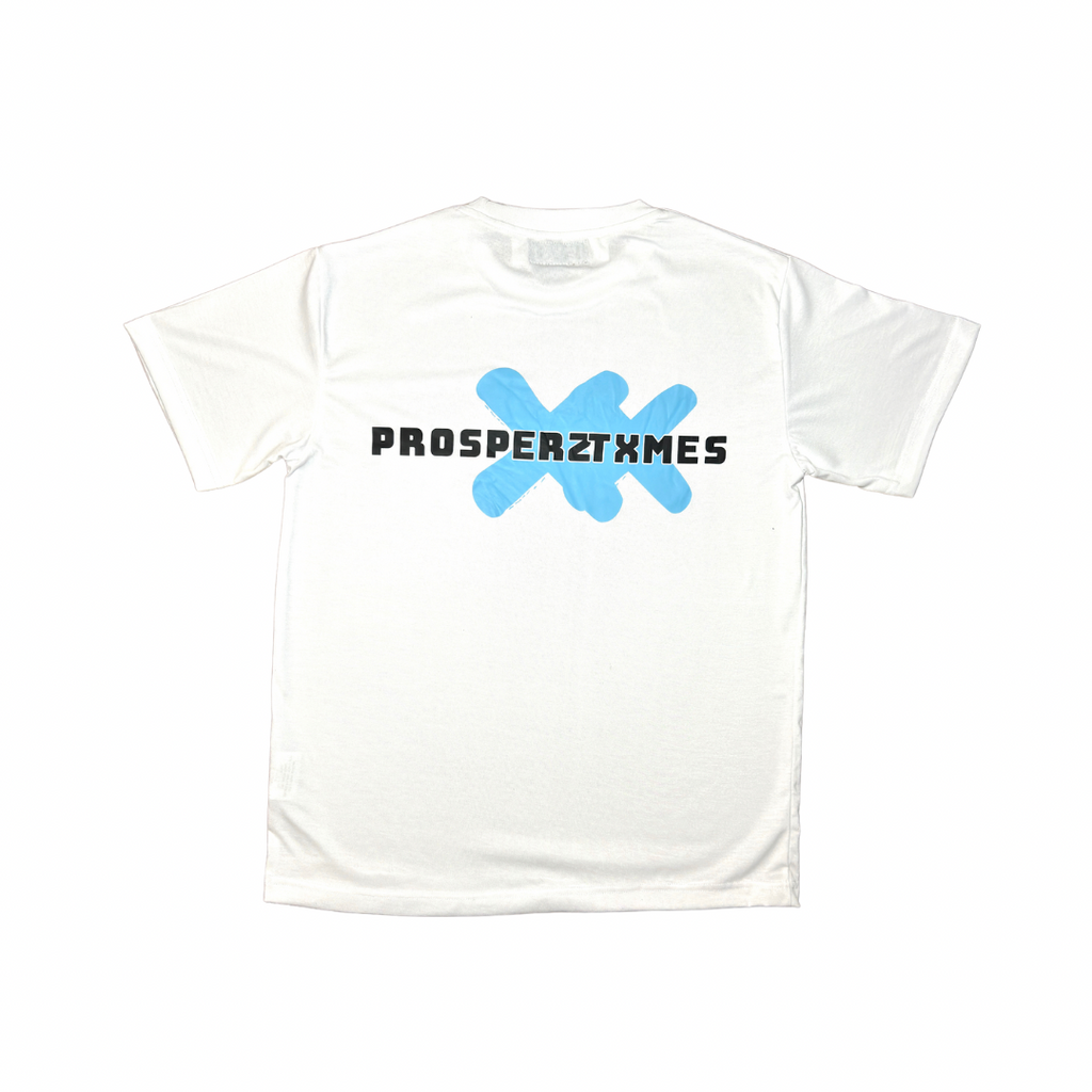 X Blue Paint Splat T-Shirt - White