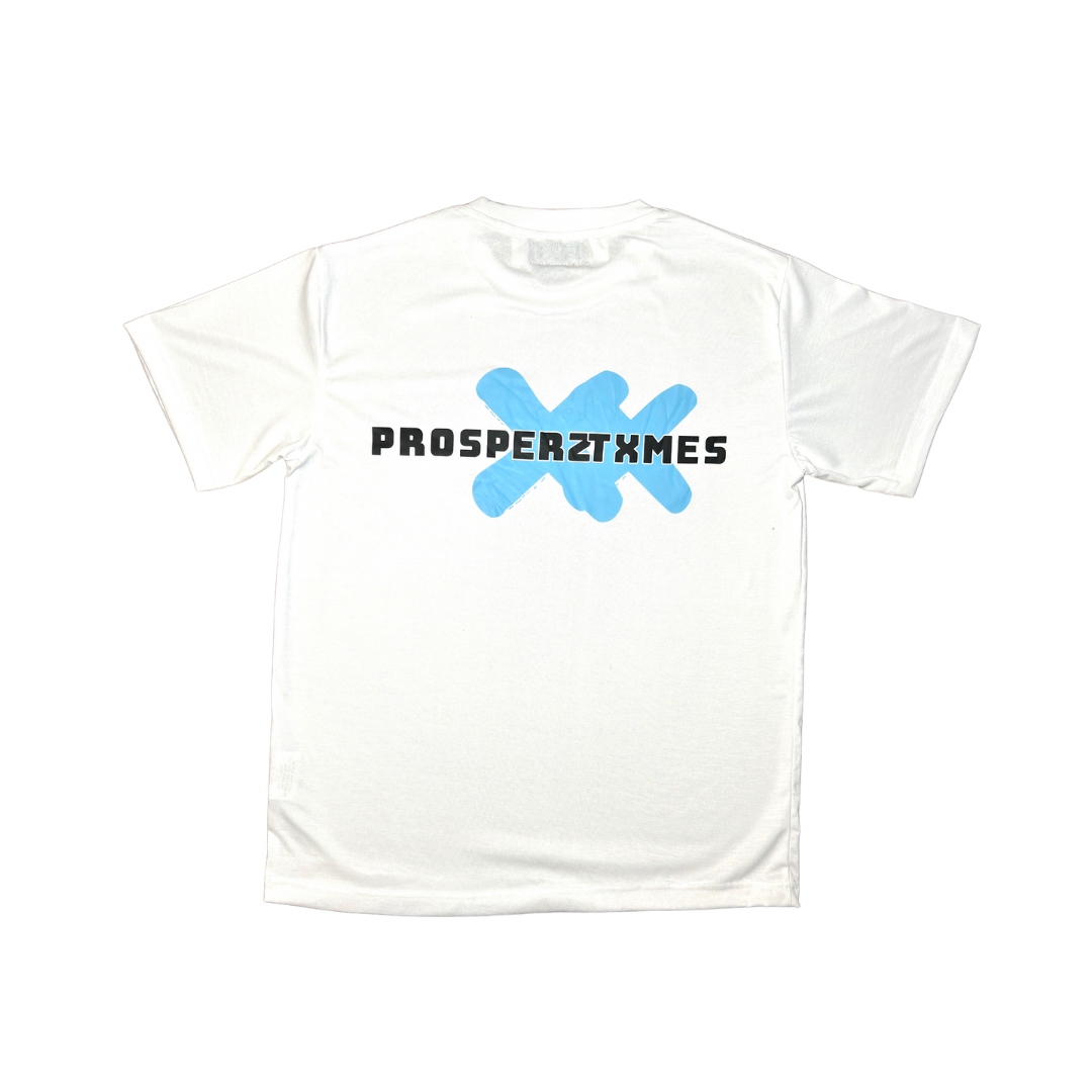 X Blue Paint Splat T-Shirt - White