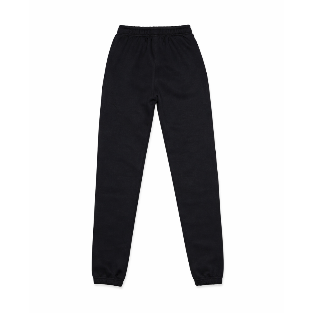 Black sweatpants on a white background